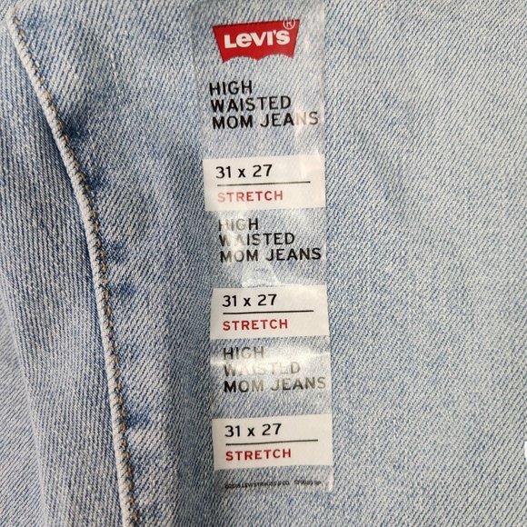 Levis Silver Tab Womens‎ High Waisted Mom Jean 31/27 Light Was Distressed NEW - Picture 6 of 16